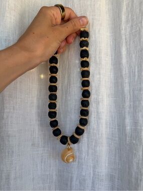 African beaded necklace with shell